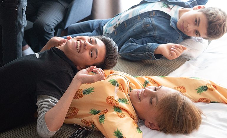 SVT er lige nu ved at genindspille DR’s børnefiktionsserie "Baseboys". Hvor drengene i den danske udgave hed Emil, Oliver, Mikkel og A.J., hedder de Leo, Iggy, Alex og Sam i den svenske udgave. Foto: Bjarne Bergius Hermansen.