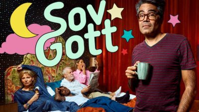 Tittelbilde fra serien "Sov Gott" med David Batra og Anna Manneheimer